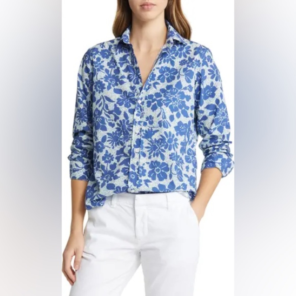 Frank & Eileen ‘Frank’ Blue Floral Button-Down Shirt EUC - Picture 7 of 8